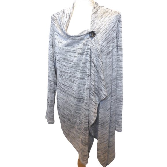 Cardigan Sweater NEW lightweight knit top long sleeve light gray summer - Picture 3 of 7